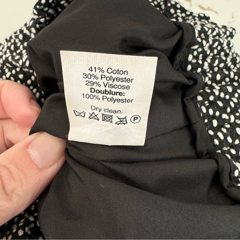 J. Crew Black & White Mini Skirt Women’s Sz 4 Cotton Blend Winter Office Preppy - Picture 8 of 9